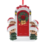 Christmas Door Family tree ornament - 4 people